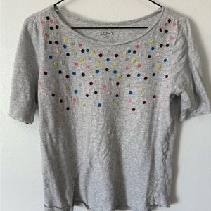 LOFT Gray Blouse with Elegant Design